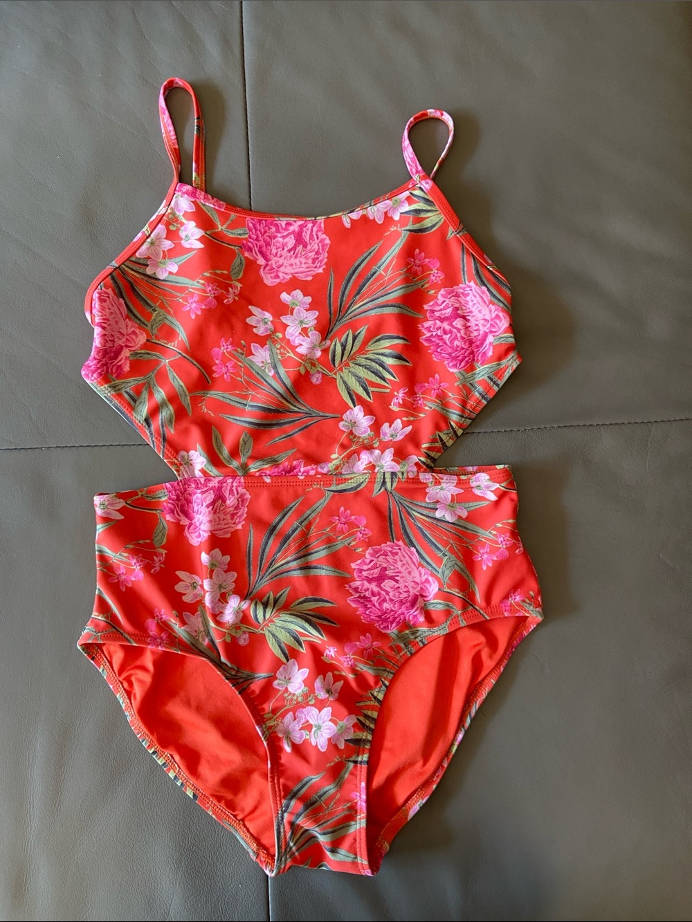 Old Navy Red Floral Girls' One-Piece Swimsuit